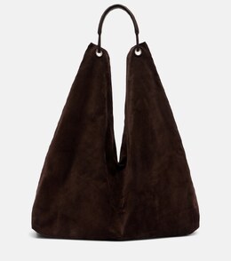 Bindle большая сумка-тоут из замши The Row, Brown Melange Ans p01048951 | brown melange ans