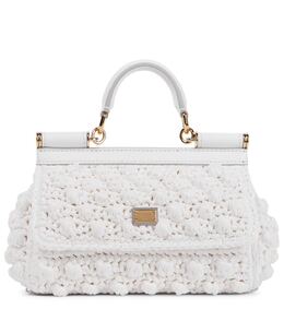 Свадебная сумка-тоут Sicily Small с кружевной отделкой Dolce & Gabbana, Bianco/Bianco p00636472 | bianco/bianco