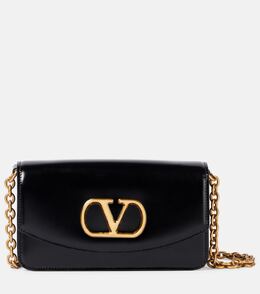 Маленький кожаный клатч Vain Valentino Garavani, черный p01039507 | black
