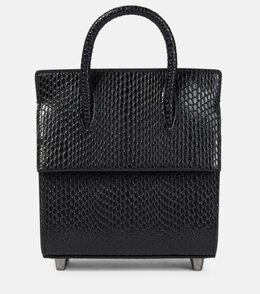 Сумка-шоппер Paloma Mini из кожи с эффектом змеиной кожи Christian Louboutin, черный p00528537 | black/black