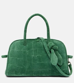 Туризм Маленькая замшевая дорожная сумка Jacquemus, Dark Mint p01056895 | dark mint