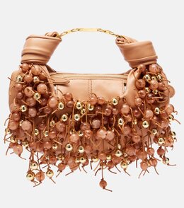 Кожаная плечевая сумка с бусинами из пеноматериала Zimmermann, Caramel p01021816 | caramel