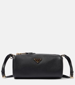 Мини лого кожаная сумка через плечо Prada, черный p00997477 | nero