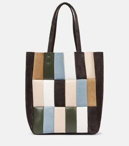 Сумка-тоут Zoe Large из кожи в стиле пэчворк Khaite, Dark Brown Multi p01052957 | dark brown multi