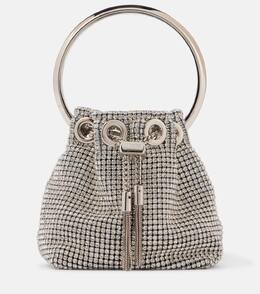 Сумка-ведро Bon Bon Micro с декоративными элементами Jimmy Choo, серебряный p00992363 | silver