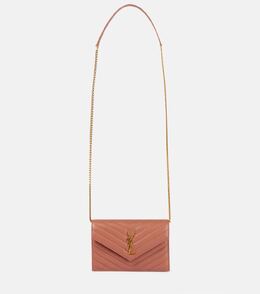 Кошелек-клатч Cassandre из стеганой кожи на цепочке Saint Laurent, Barely Pink p01009909 | barely pink