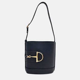 Gucci Black Leather 73 Small Bucket Bag - SKU:1195486