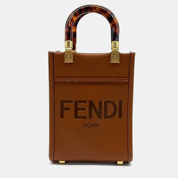 Fendi 1195412 Brown Leather Sunshine Mini Crossbody Bag