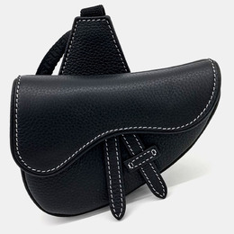 Christian Dior Black Leather Nano Saddle Bag, Model 1195432