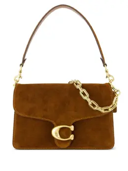 Coach Shoulder Bag Brown Tabby Leather, Detachable Chain Strap, Short Strap & Snap Closure - Article 31666063
