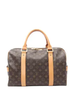 Louis Vuitton 2006 Carryall Brown Duffle Bag - Canvas Top Handles Leather Trim