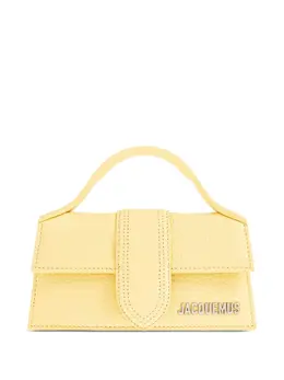 Jacquemus The Mini Bambino Cross-Body Bag 31341936 - Yellow Calf Leather Top Handle Logo Lettering Detachable Shoulder Strap