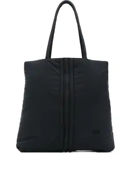 Y-3 Quilted Tote Bag with Padded Black Construction - Open Top Embroidered Logo