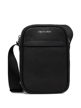 Trussardi 31579584 Black Pebbled Messenger Bag