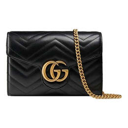 Сумка gg marmont matelasse mini bag 'black' Gucci, черный 474575-drw1t-1000 | black