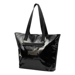 Сумка core up large shopper bag 'black white' Puma, черный 078717-01 | black/white