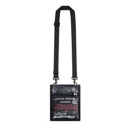 Сумка explorer small pouch with strap diy metal allover 'black' Balenciaga, черный 6559822aax61000 | black