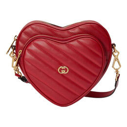 Сумка interlocking g mini heart shoulder bag 'hibiscus red' Gucci, красный 751628-aaccl-6433 | red
