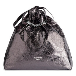Сумка crush medium tote bag metallized 'grey' Balenciaga, серый 7429412aatg1314 | grey