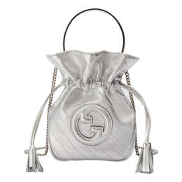 Сумка blondie mini bucket bag 'silver leather' Gucci, серебряный 760313-aact3-8106 | silver