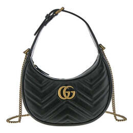 Сумка gg marmont half-moon-shaped mini bag 'nero' Gucci, черный 699514-dtdht-1000 | black