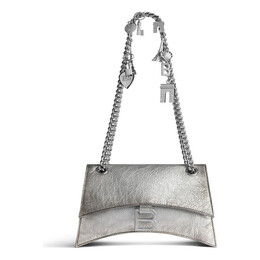 Сумка crush small chain bag dirty effect 'silver' Balenciaga, серебряный 7819202aa6x8110 | silver
