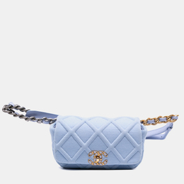 Chanel Blue Jersey 19 Flap Belt Bag 1195688