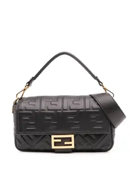 Fendi 2010-2025 Zucca Embossed Leather Baguette satchel 31687563