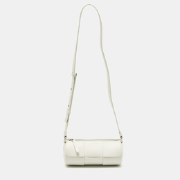 Bottega Veneta White Maxi Intreccio Leather Small Canette Crossbody Bag 1194886