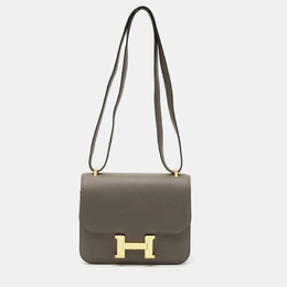 Hermes Etain Swift Leather Rose Gold Finish Constance 18 Mini Bag 1194747