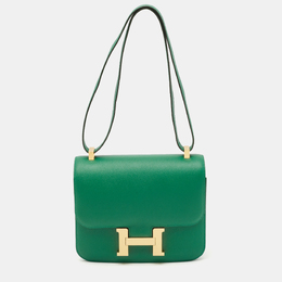 Hermes Vert Vertigo Epsom Leather Gold Finish Constance 24 Bag 1194803