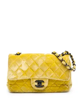 Chanel 2014-2015 Mini Rectangular Classic Velvet Single Flap crossbody bag 31687670