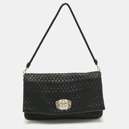 Miu Miu Black Matelassé Leather Crystals Shoulder Bag 1193867