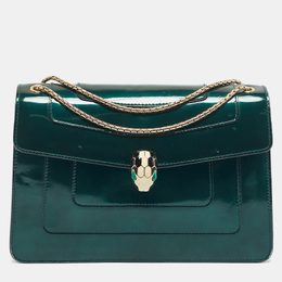 Bvlgari Green Patent Leather Medium Serpenti Forever Shoulder Bag 1194132