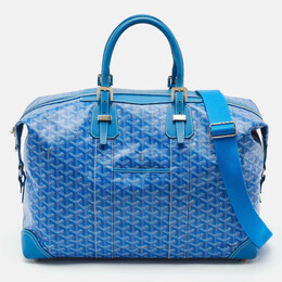 Goyard Blue Goyardine Coated Canvas and Leather Boeing 45 Duffle Bag 1193366