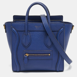 Celine Blue Leather Nano Luggage Tote 1193297