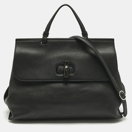 Gucci Black Leather Large Bamboo Daily Top Handle Bag 1193863