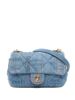 Chanel 2021-2025 Mini Rectangular Quilted Denim Mood Flap crossbody bag 31673511