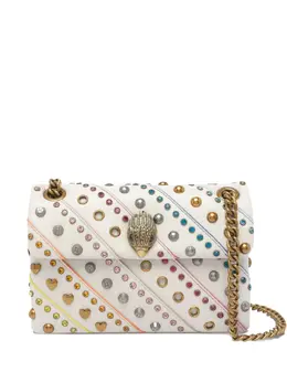 Kurt Geiger London small Kensington rainbow-stripe studded shoulder bag 31667698