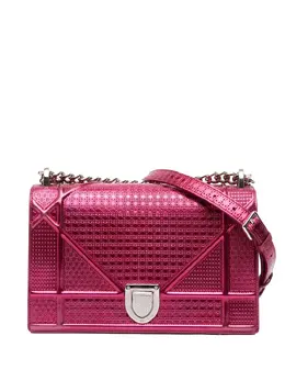 Christian Dior 2016 Medium Metallic Patent Microcannage Diorama Flap crossbody bag 31688436