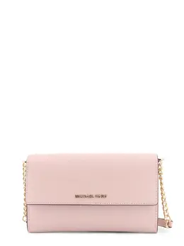Michael Kors-Jer Set Leather Shoulder Bag With Frontal Monogram-Donna 52364787417428