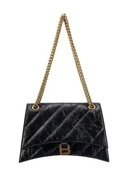 Balenciaga-Matelassé Leather Shoulder Bag With Frontal Monogram-Donna 52364888015188