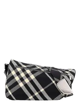 Burberry-Messenger Cotton Blend Bag With Burberry Check Jacquard Motif-Uomo 52366776172884