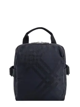 Burberry-Nylon Shoulder Bag With Check Motif-Uomo 52366797504852