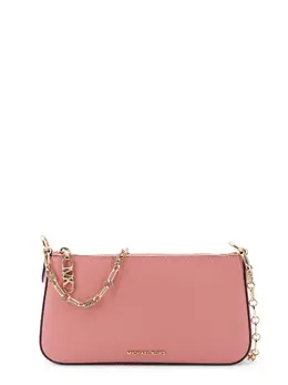 Michael Kors-Empire Leather Shoulder Bag With Metal Logo-Donna 52366892269908