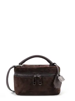 Brunello Cucinelli-Suede Shoulder Bag-Donna 52366958920020