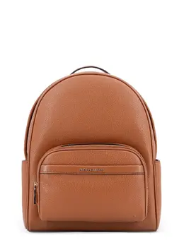 Michael Kors-Bex Leather Backpack With Frontal Logo Patch-Donna 52367533834580