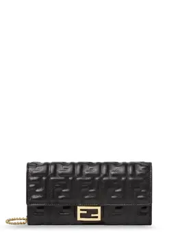 Fendi Continental With Chain Baguette Leather Shoulder Bag FF Motif Donna, SKU 8M0365AAJDF0KUR