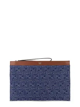 Fendi Ff Jacquard Denim Clutch-Uomo 7N0134AUGOF1SCG