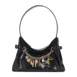 Chloe Black Charms Hobo Shoulder Bag - Donna 52341623226708